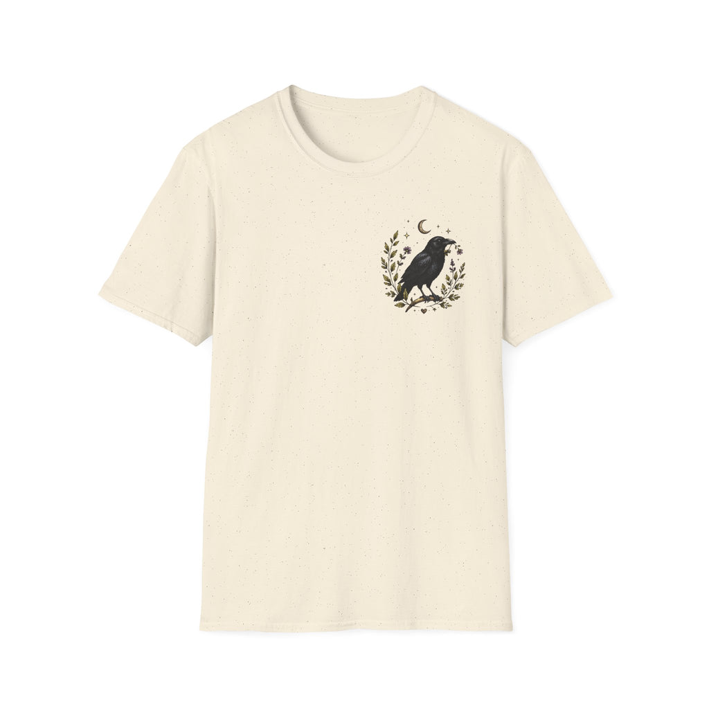 Raven Moon Tee — Minimal Vintage Crow Graphic T-Shirt