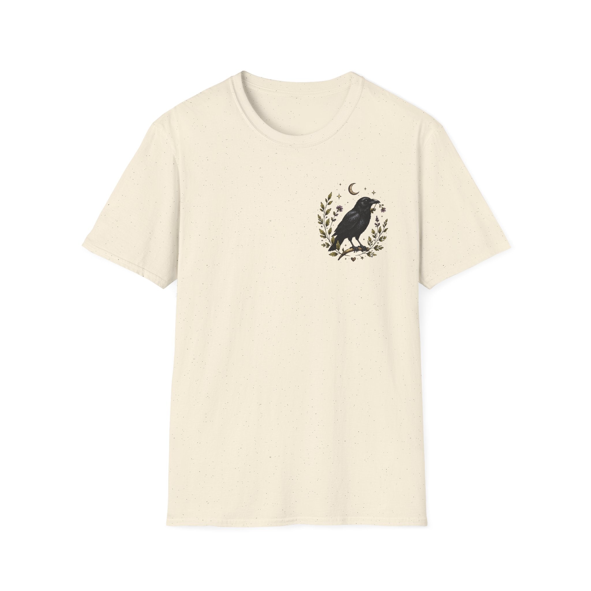 Raven Moon Tee — Minimal Vintage Crow Graphic T-Shirt