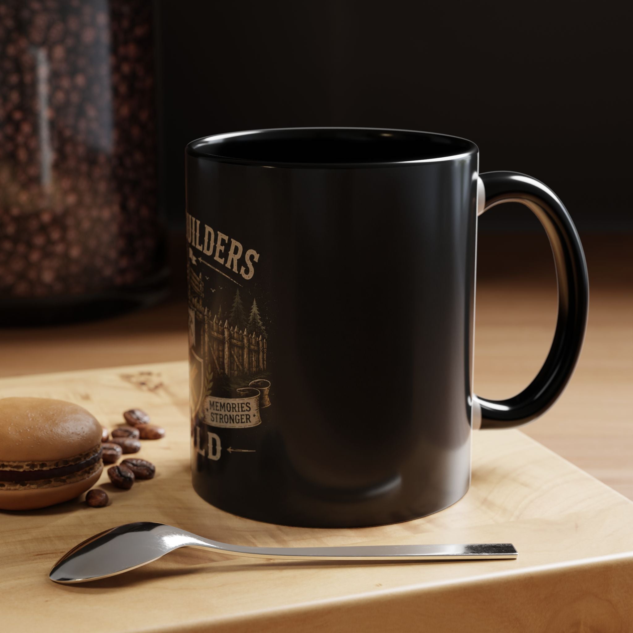 Fort Builders Guild Coffee Mug — Rustic Gamer Fort-Building Design (11oz)