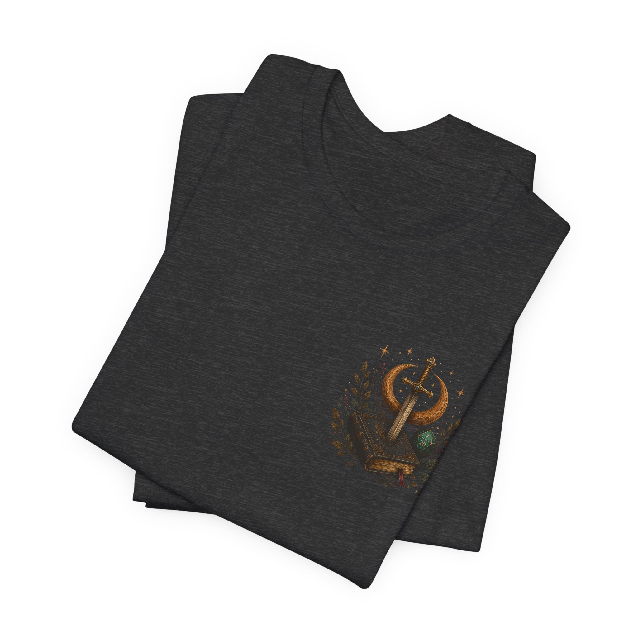 “It’s Fine I Have Inspiration” Sword & Books Fantasy Graphic T‑Shirt