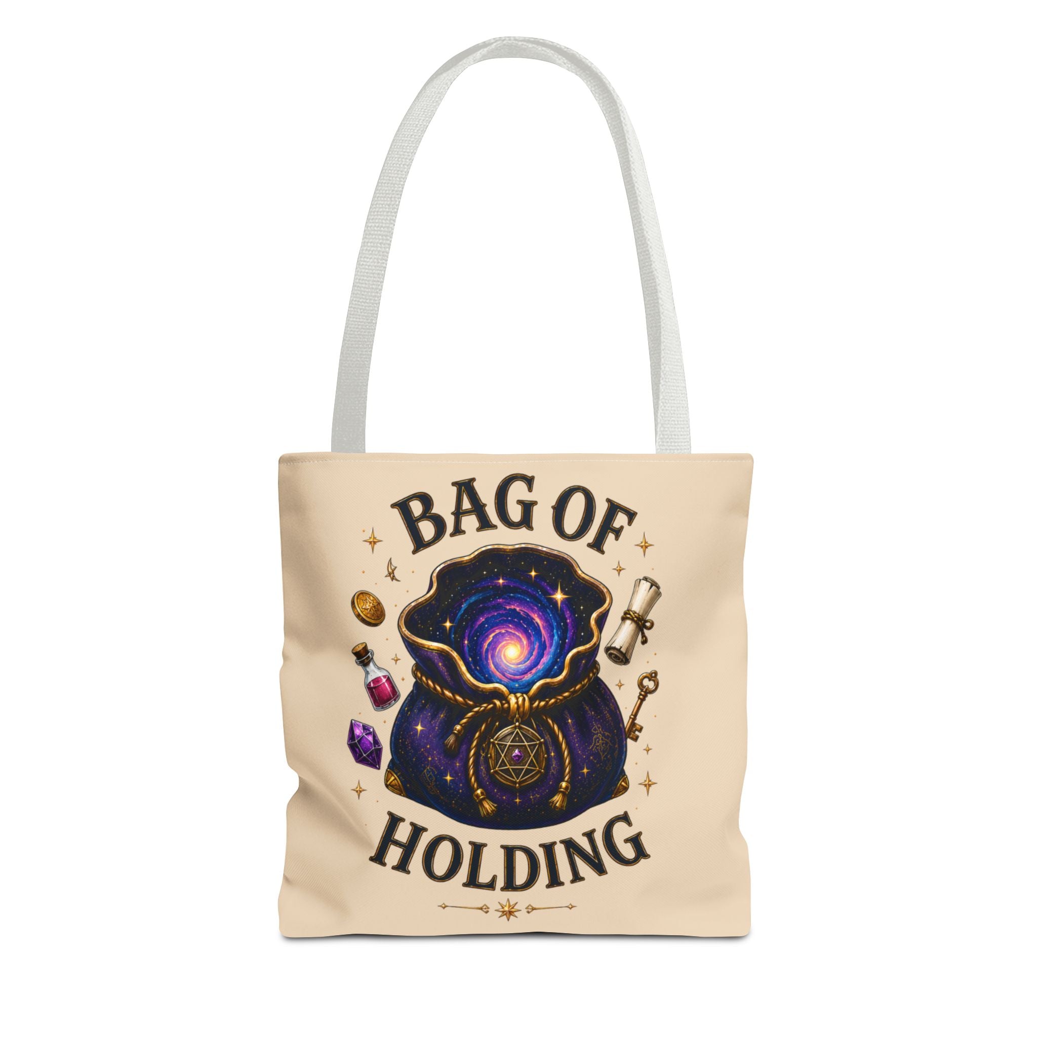 Adventurer's "Bottomless" Tote Bag - Magical Fantasy Tote (Galaxy Spellbook Design)