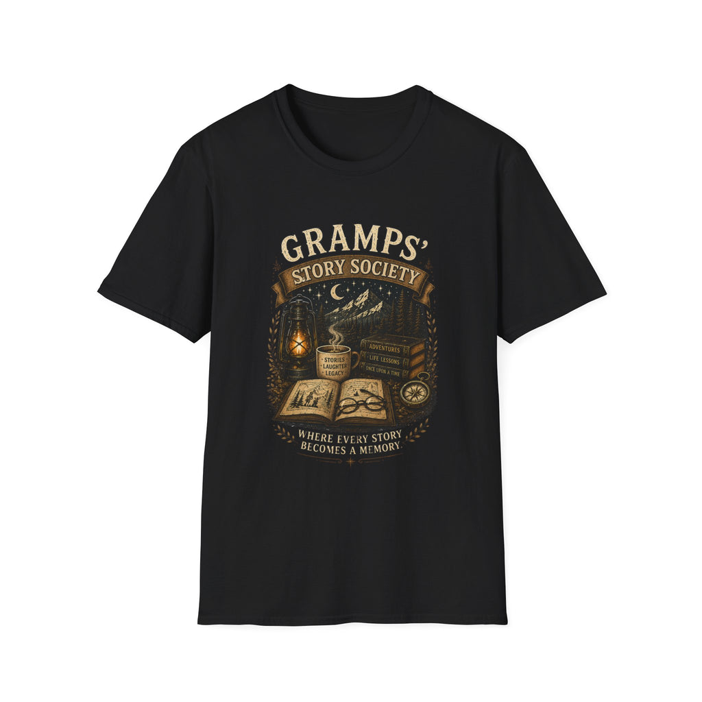 Gramps' Story Society T-Shirt – Vintage Camping Storyteller Tee