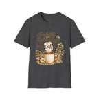 Coffee T‑Shirt — "Probably Reheating My Coffee" Cozy Floral Mug Tee