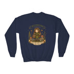 Youth Girls Mushroom Forager Crewneck Sweatshirt – Cute Woodland Kids Pullover