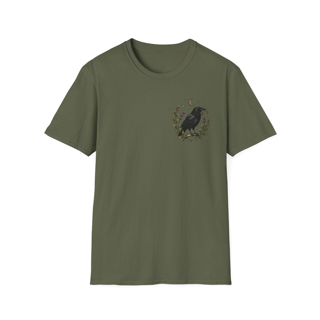 Raven Moon Tee — Minimal Vintage Crow Graphic T-Shirt