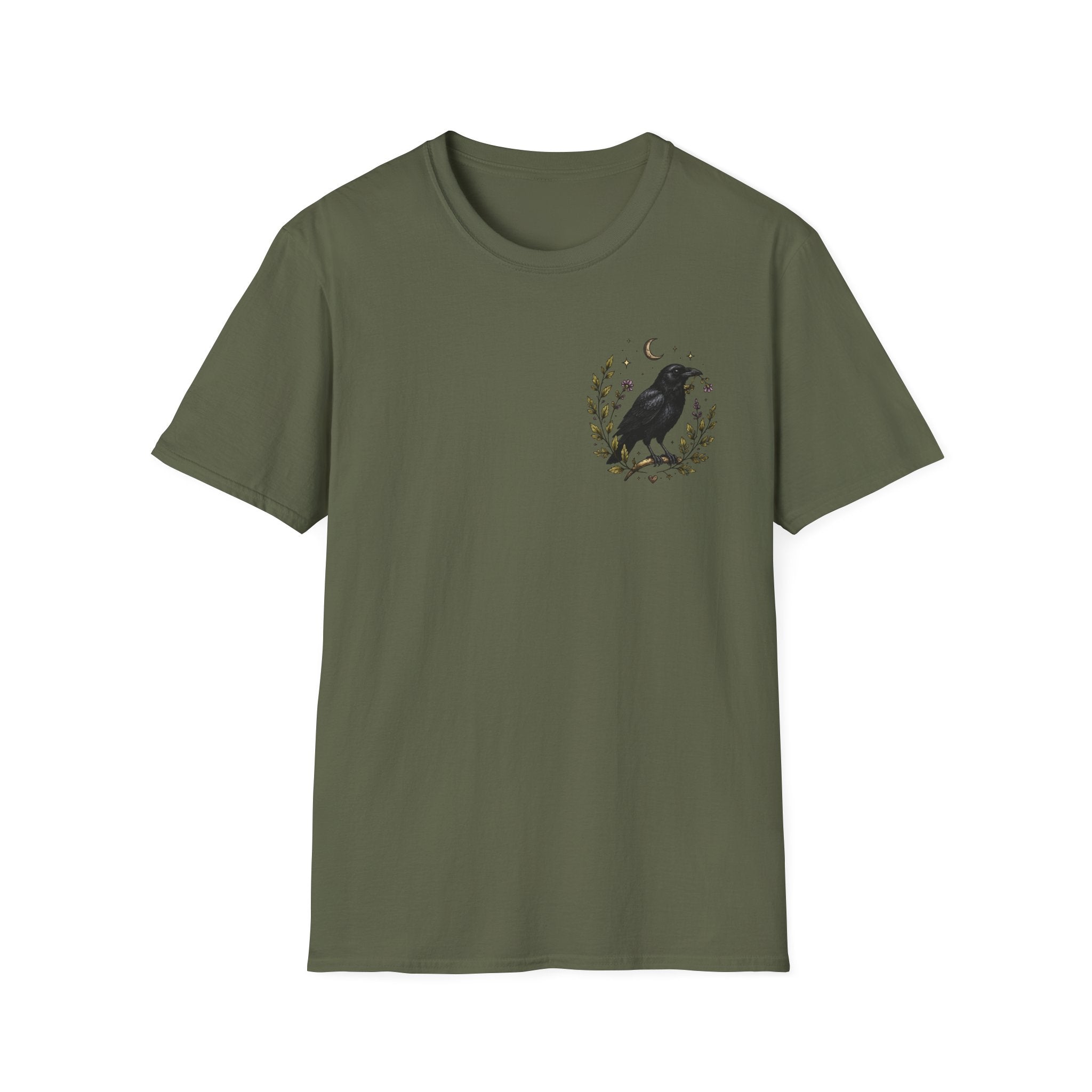 Raven Moon Tee — Minimal Vintage Crow Graphic T-Shirt