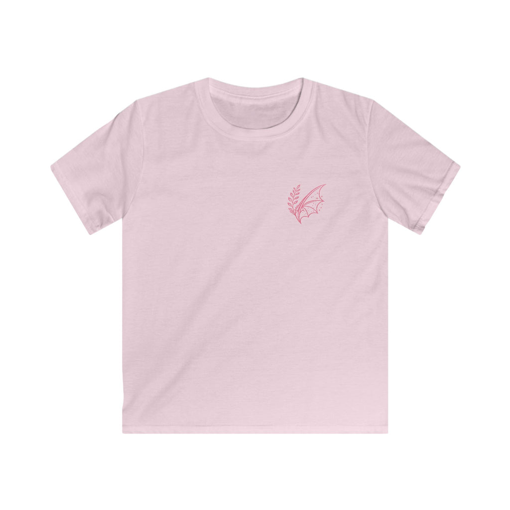 Kids Tee - "Fern & Flicker" Camping Nature Graphic Tee for Girls (Pastel Adventure, Deer & Campfire)