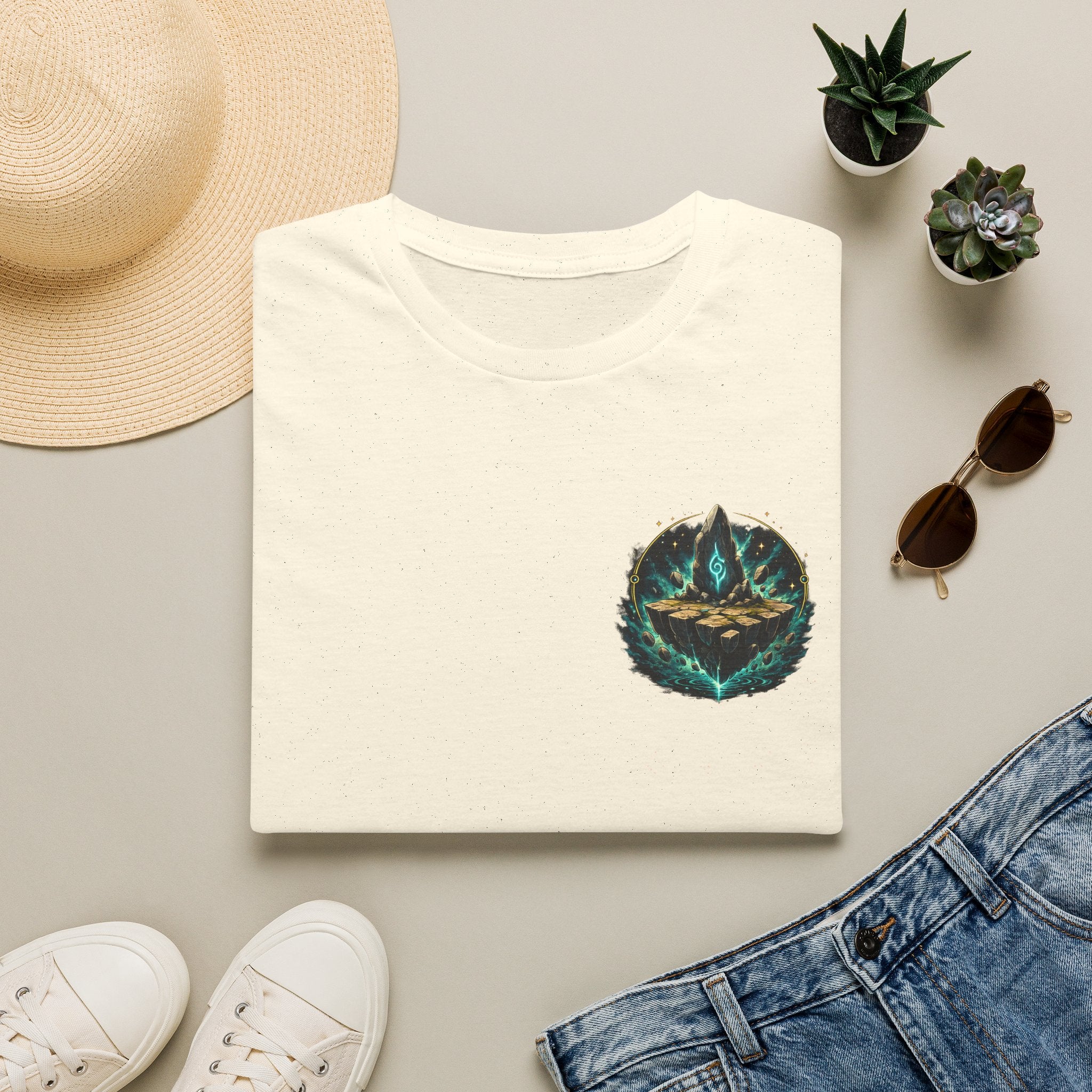 Tap Land and Cry Tee — Floating Island Colorful Graphic T-Shirt