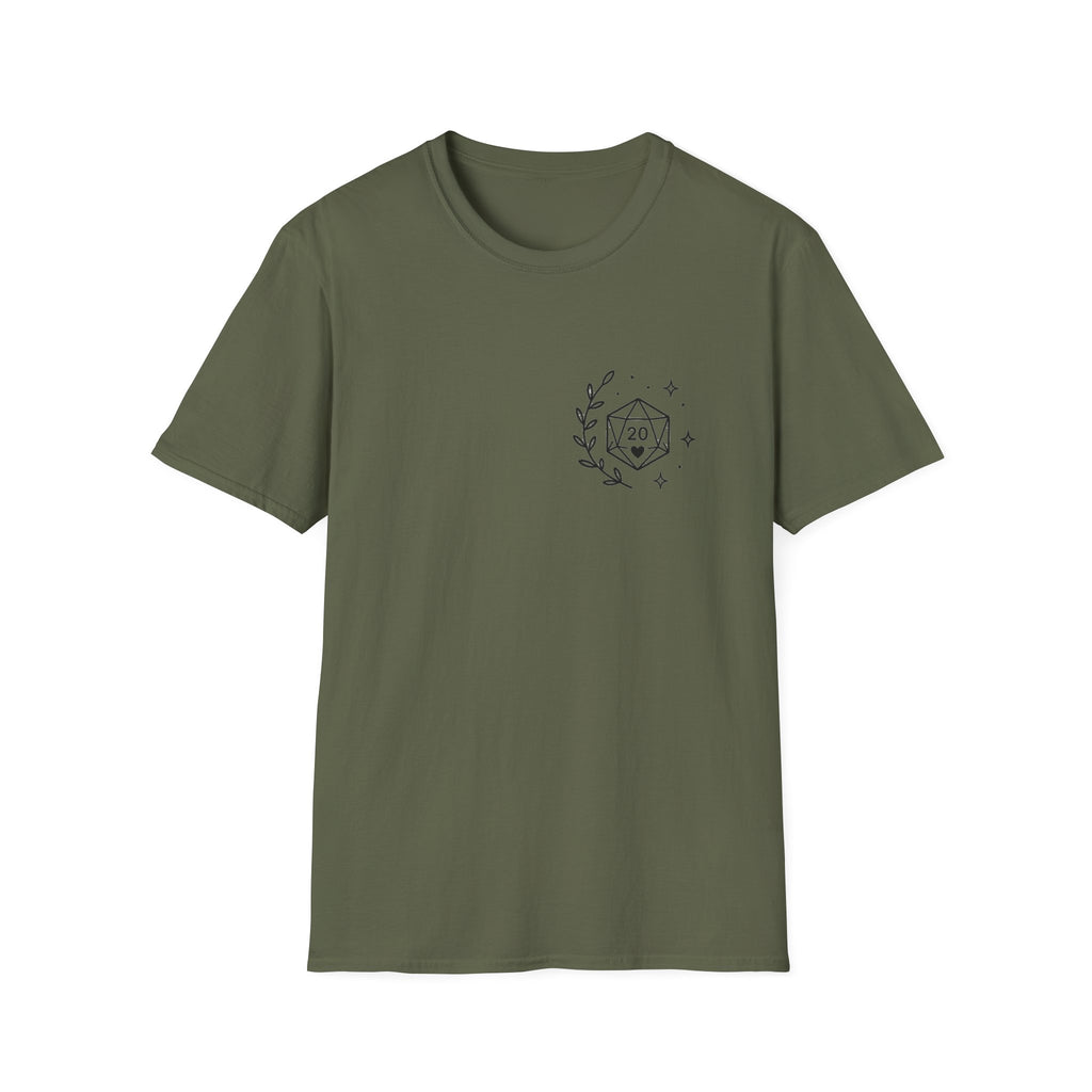 D20 Minimalist Dice T-Shirt — Comfy Nerdy Moms Club Graphic Tee