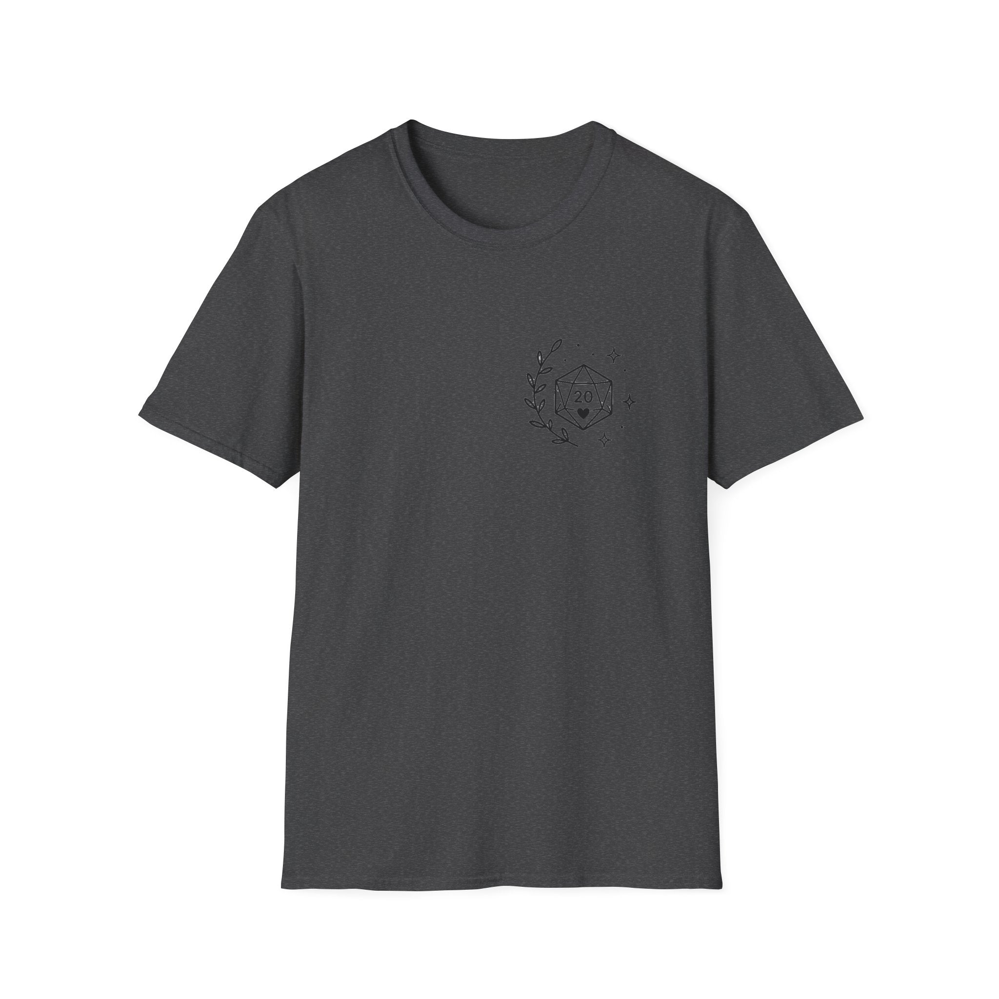 D20 Minimalist Dice T-Shirt — Comfy Nerdy Moms Club Graphic Tee