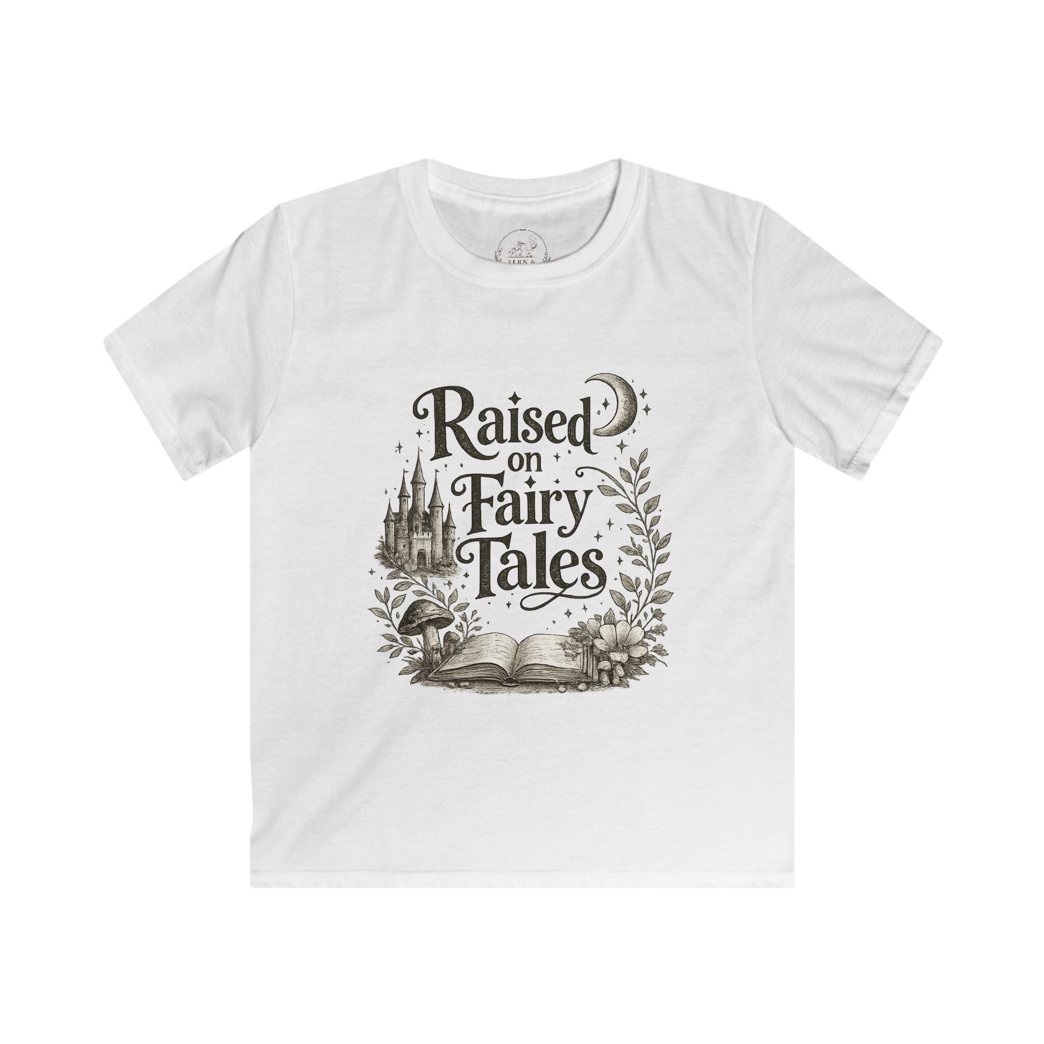 Kids T-Shirt — "Raised on Fairy Tales" Storybook Graphic