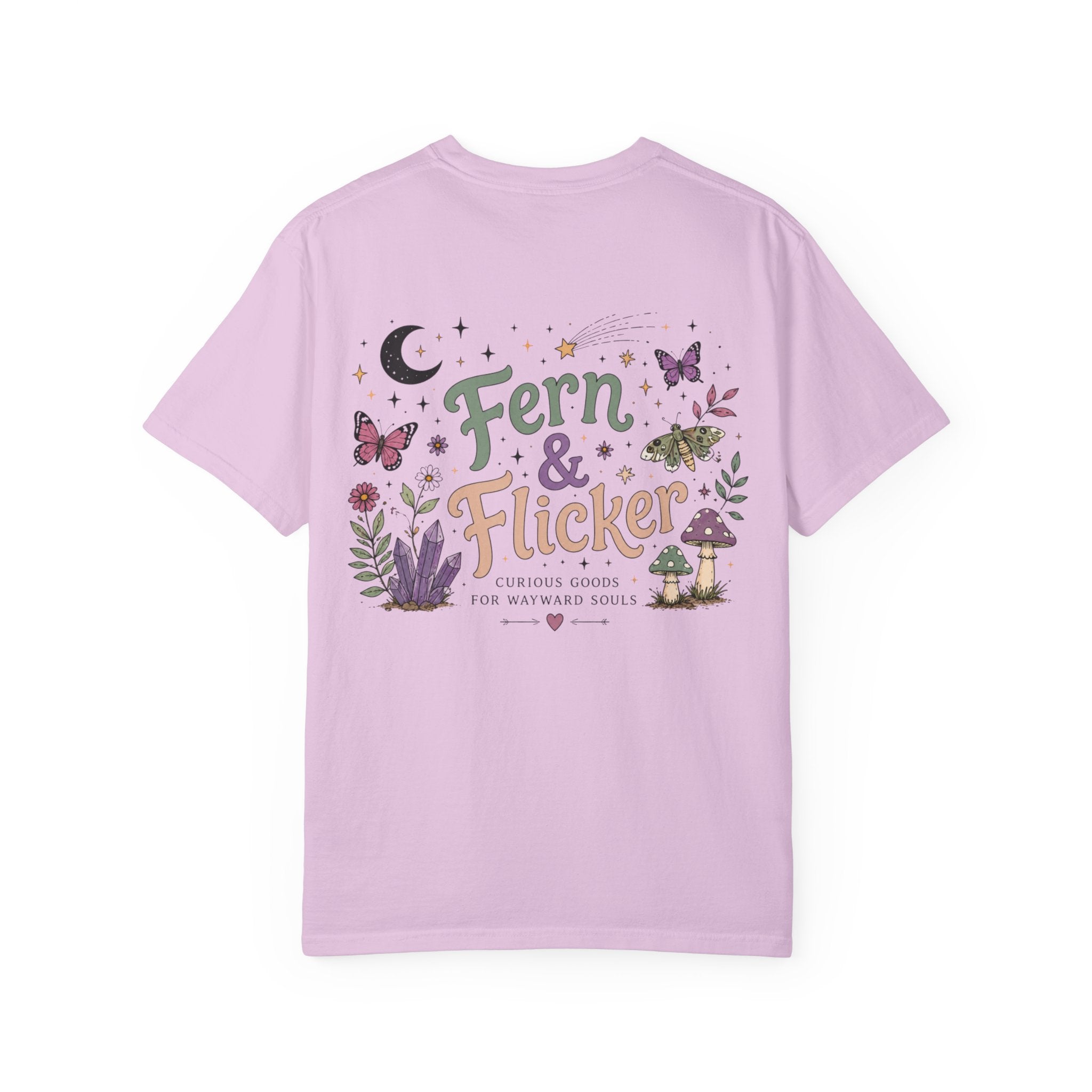Fern & Flicker Teen Girls T-Shirt — Whimsical Botanical Moon Garden Tee