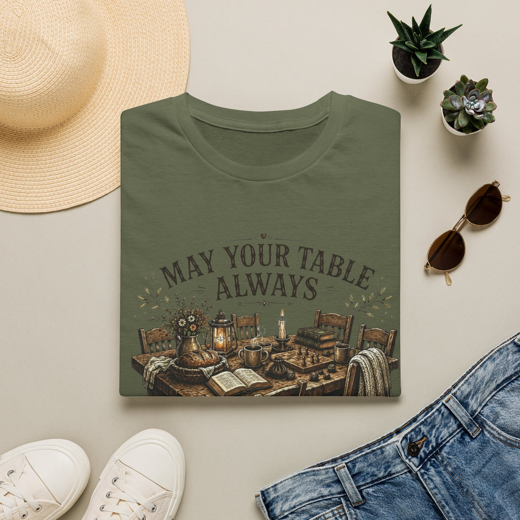 T-Shirt — "May Your Table Always Have Room For One More" Vintage Family Dinner Tee