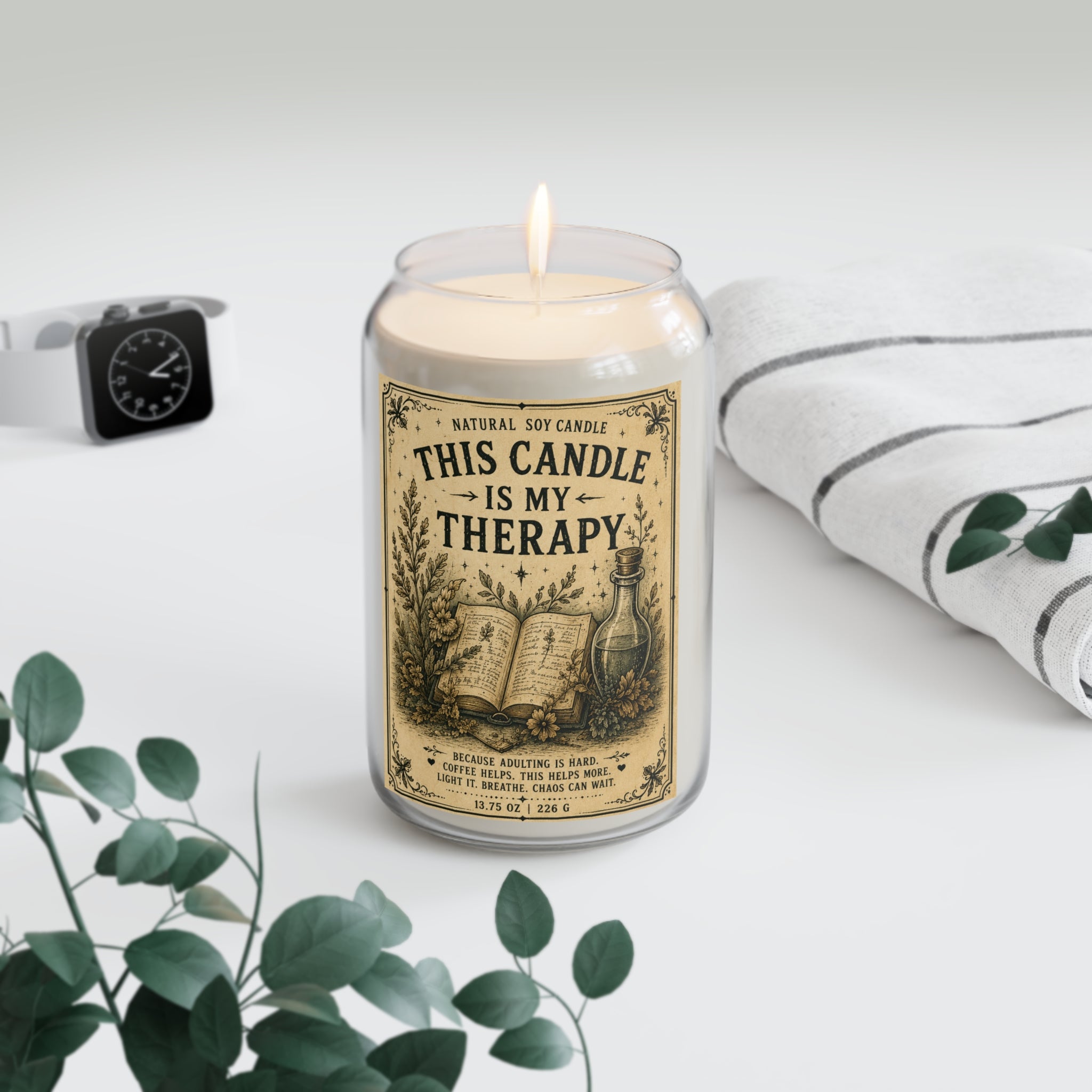 This Candle Is My Therapy Soy Candle — 13.75oz Scented Jar