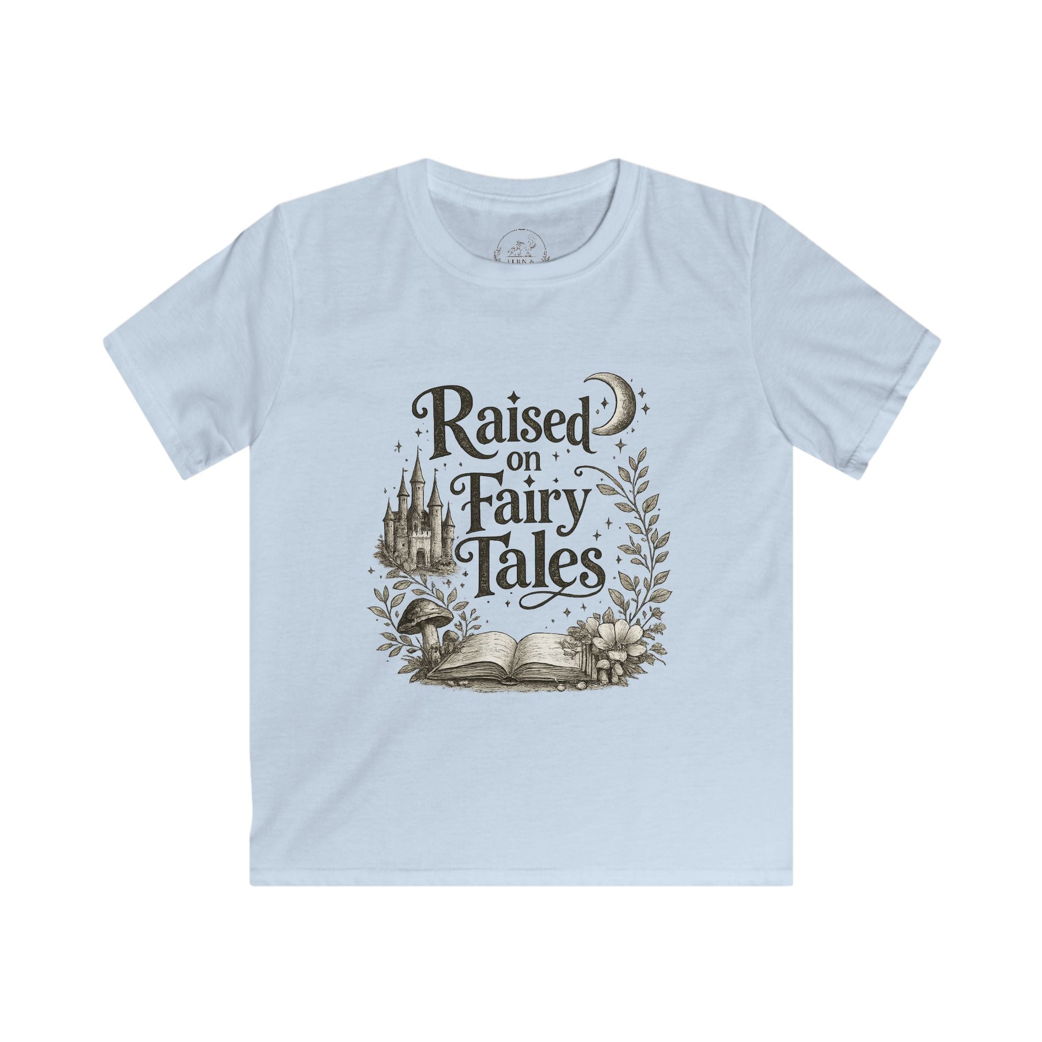 Kids T-Shirt — "Raised on Fairy Tales" Storybook Graphic