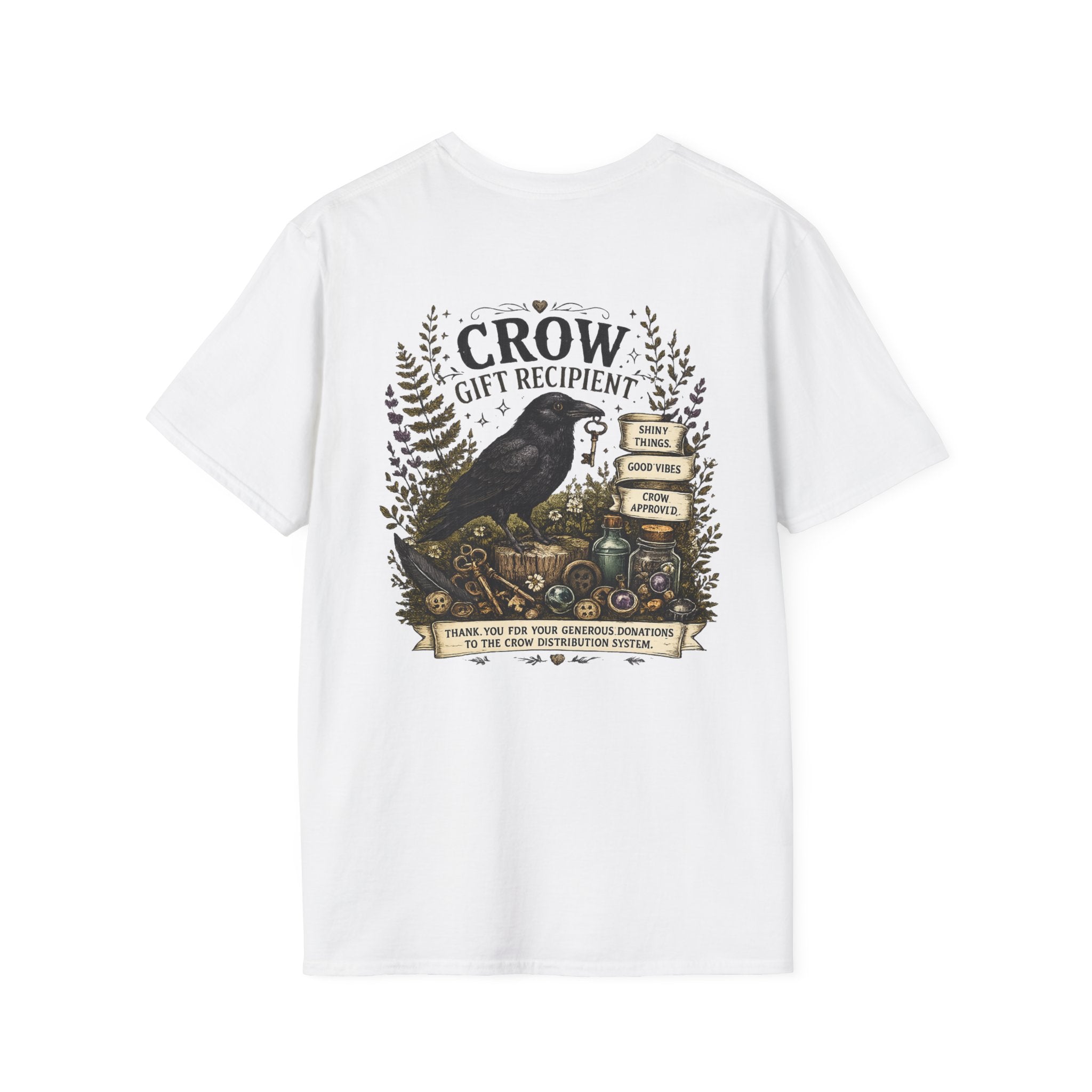 Raven Moon Tee — Minimal Vintage Crow Graphic T-Shirt