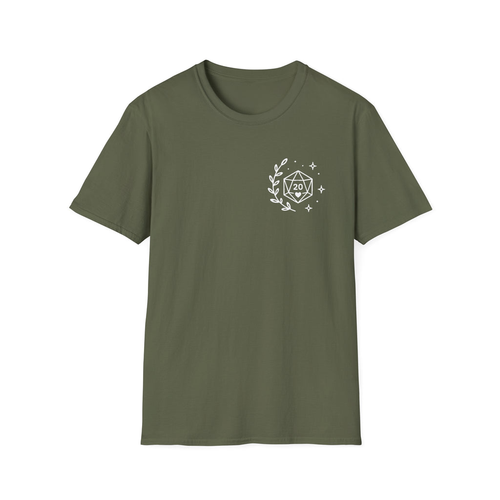 D20 Dice Crest T-Shirt — Comfy Nerdy Moms Club Tee