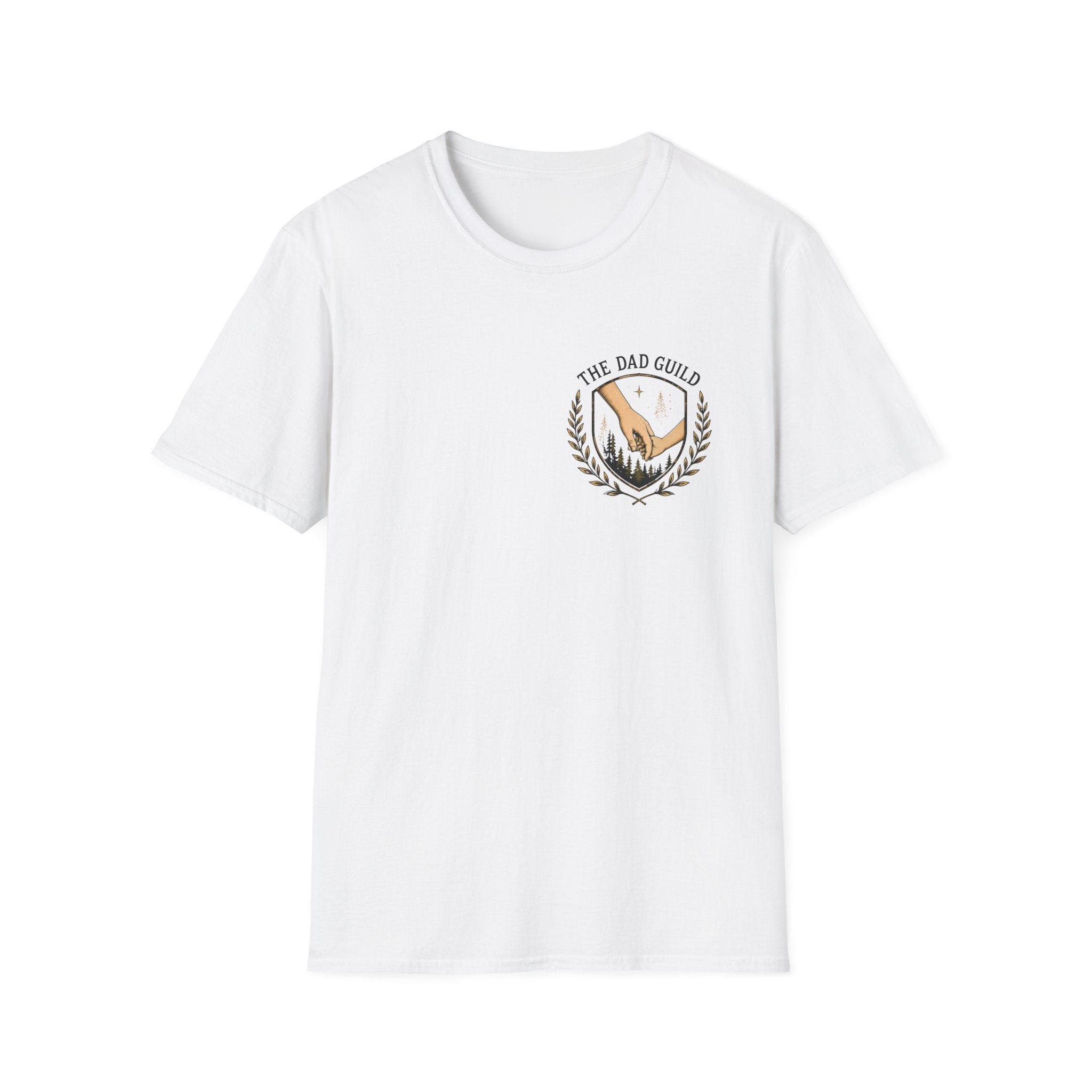"The Dad Guild" Crest Tee - Fatherhood Logo, Handshake Design