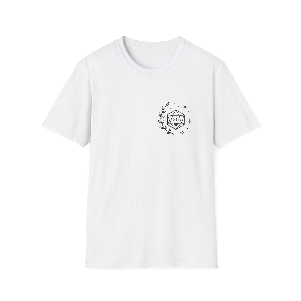 D20 Minimalist Dice T-Shirt — Comfy Nerdy Moms Club Graphic Tee