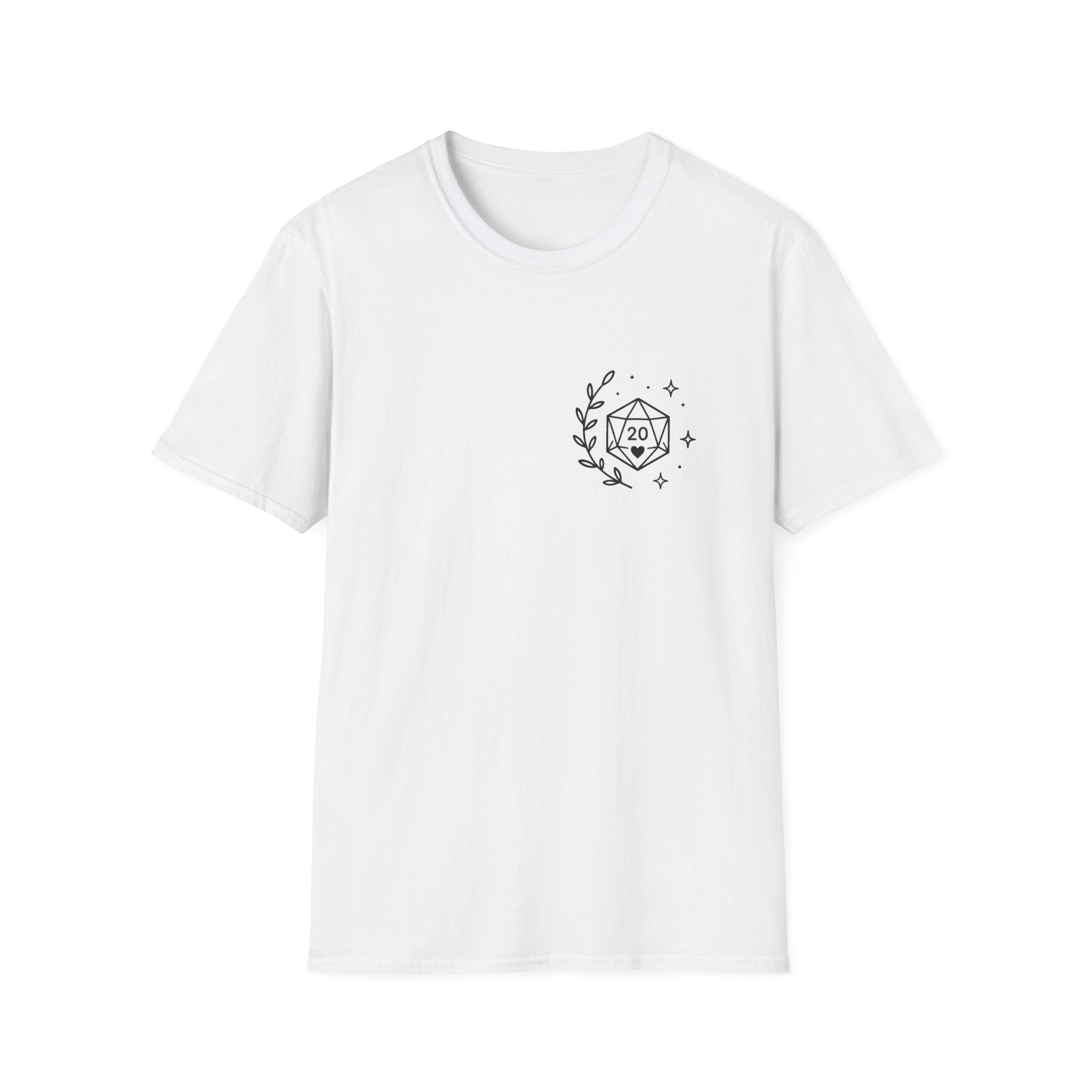 D20 Minimalist Dice T-Shirt — Comfy Nerdy Moms Club Graphic Tee