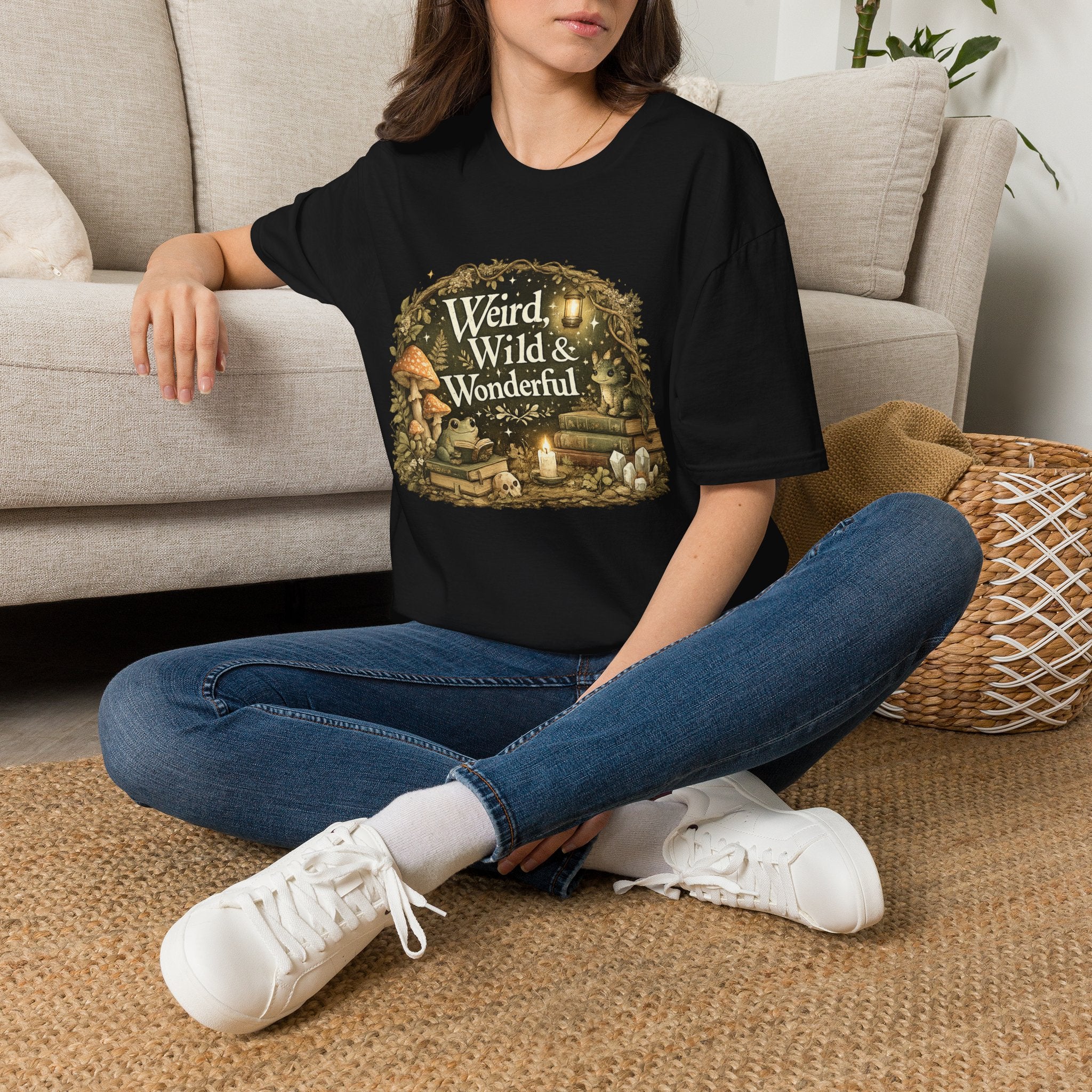 T-Shirt — "Weird, Wild & Wonderful" Cottagecore Mushroom Graphic