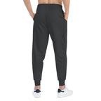 Fern & Flicker Joggers — Black Athletic Joggers with Purple Dragon Wing Plant Graphic