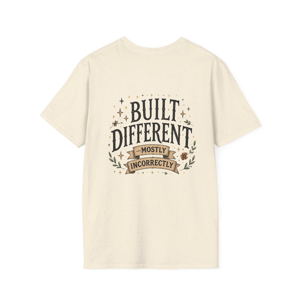 Built Different "Mostly Incorrectly" Funny Lifestyle Tee