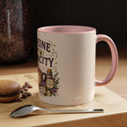 Caffeine and Audacity Coffee Mug — 11/15oz Accent Ceramic Mug (witchy, floral coffee design)