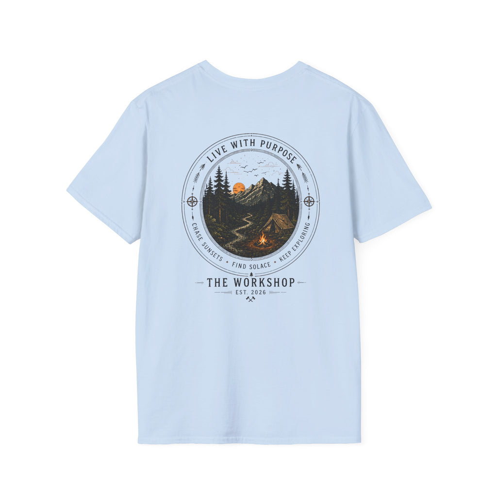 Live With Purpose Anvil T‑Shirt — 'The Workshop' Est. 2026 Rustic Tool Logo