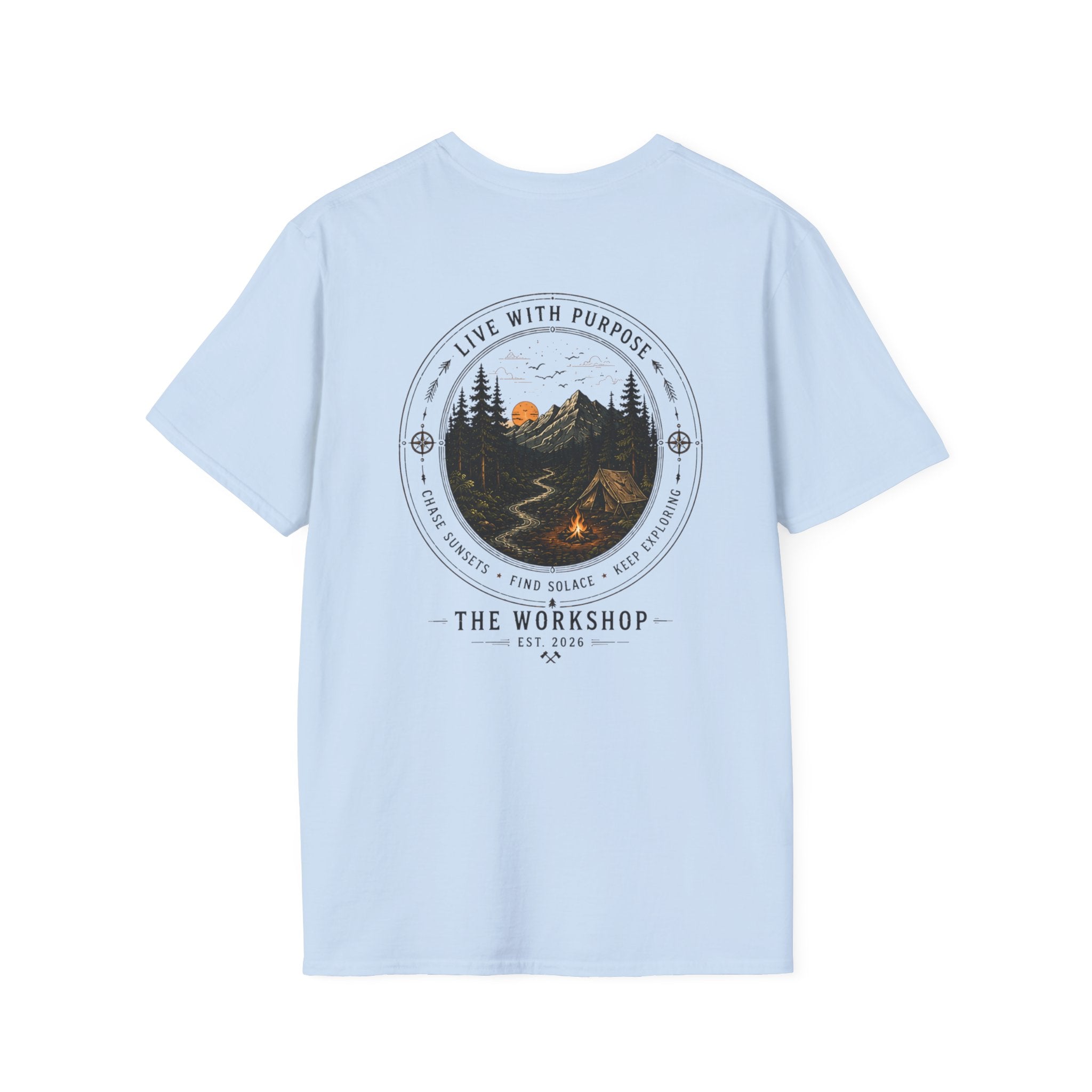 Live With Purpose Anvil T‑Shirt — 'The Workshop' Est. 2026 Rustic Tool Logo