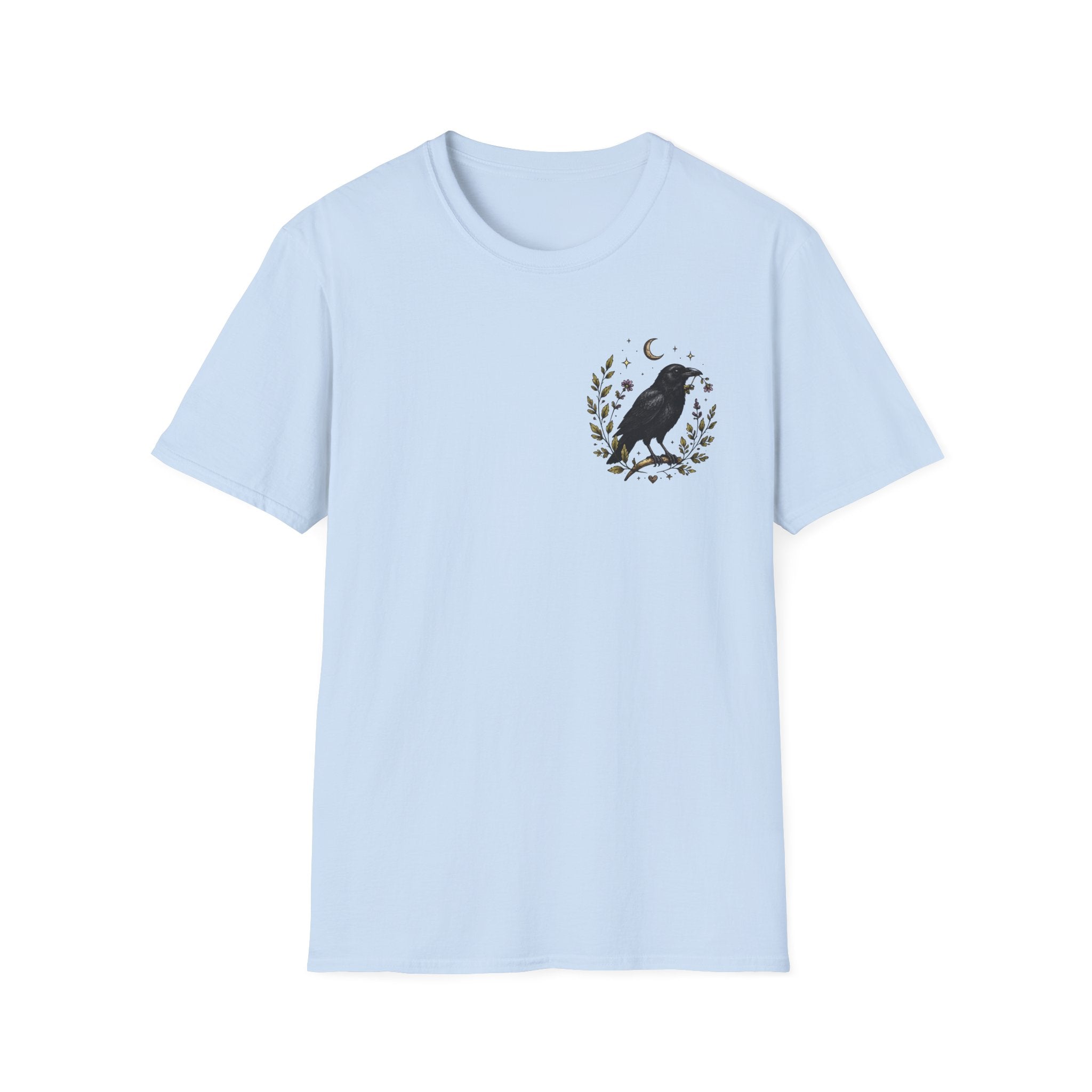 Raven Moon Tee — Minimal Vintage Crow Graphic T-Shirt