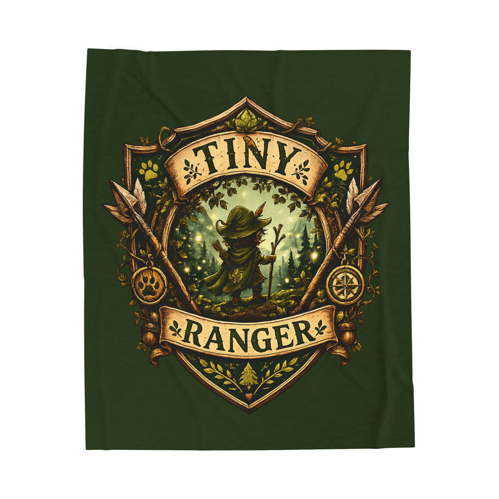 Tiny Ranger Velveteen Plush Blanket – Cozy Fantasy Woodland Throw