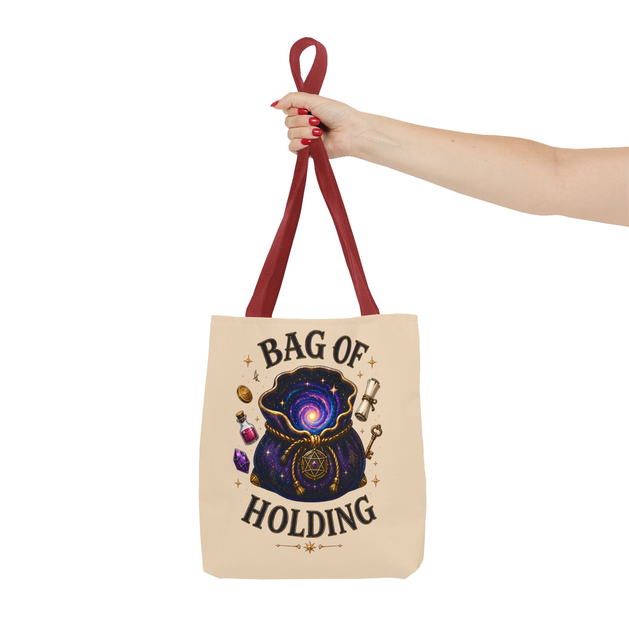 Adventurer's "Bottomless" Tote Bag - Magical Fantasy Tote (Galaxy Spellbook Design)