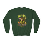 Youth Sweatshirt — 'Tiny Druid: Wild Magic in Training' Cute Fantasy Crewneck