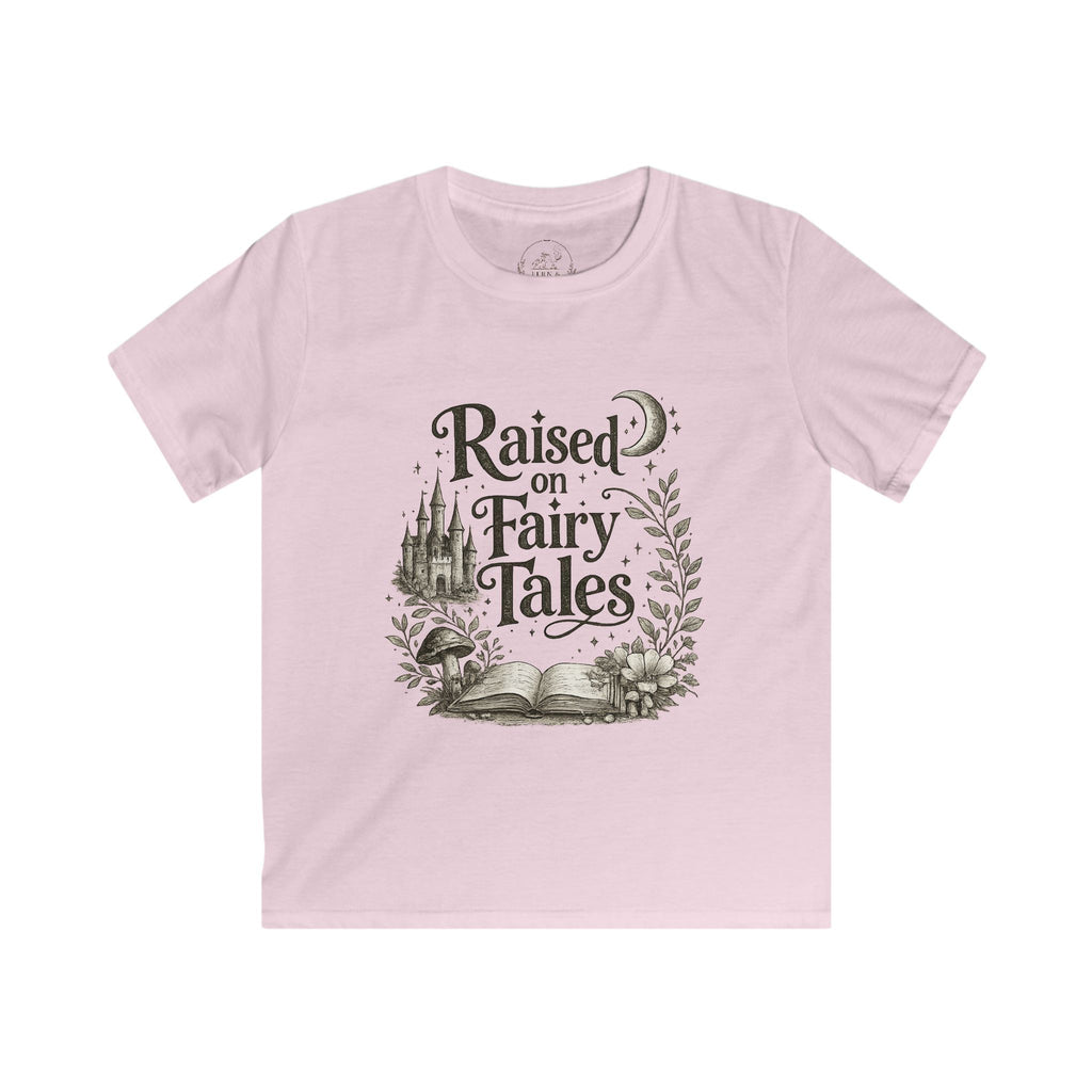 Kids T-Shirt — "Raised on Fairy Tales" Storybook Graphic