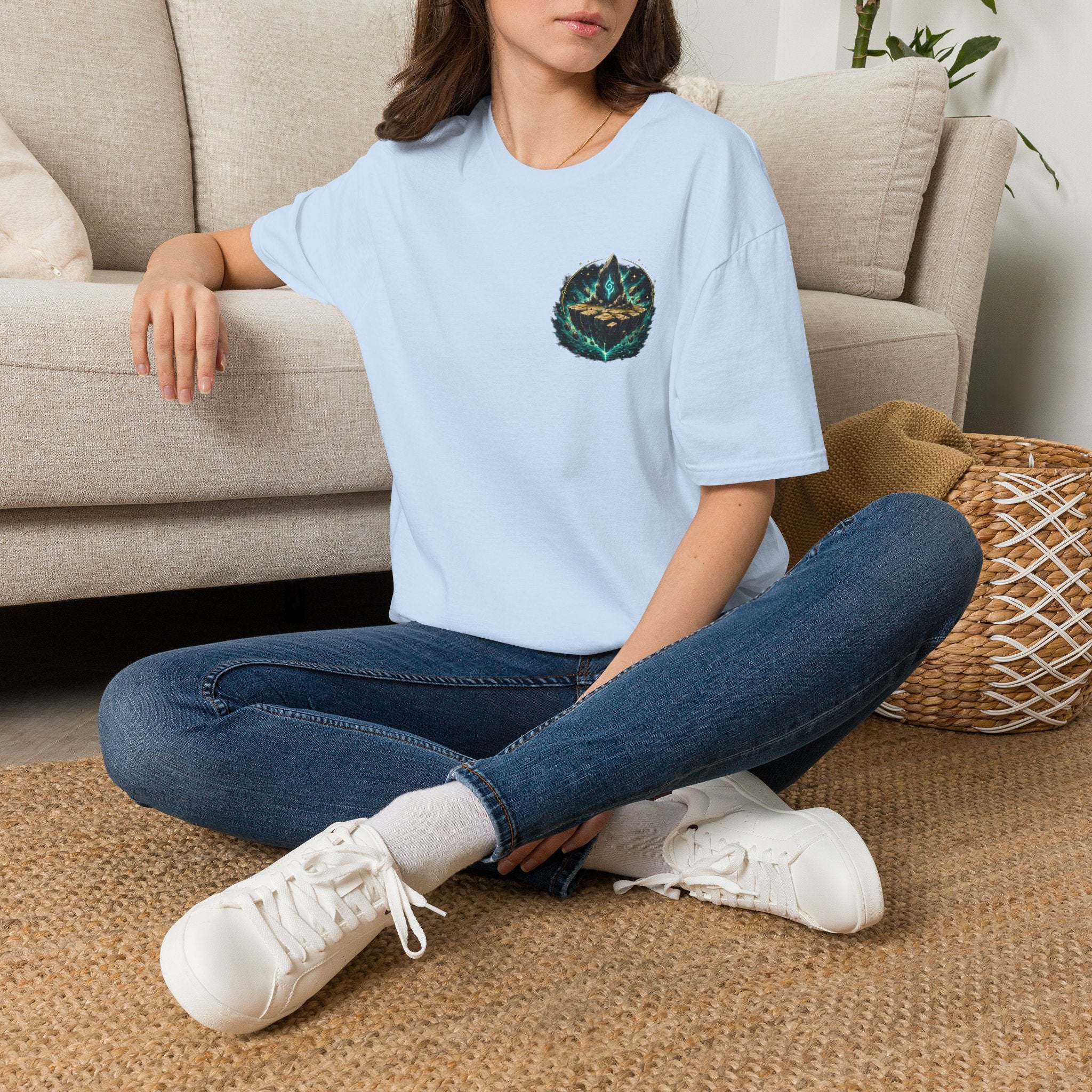 Tap Land and Cry Tee — Floating Island Colorful Graphic T-Shirt