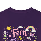 Kids Tee - "Fern & Flicker" Camping Nature Graphic Tee for Girls (Pastel Adventure, Deer & Campfire)