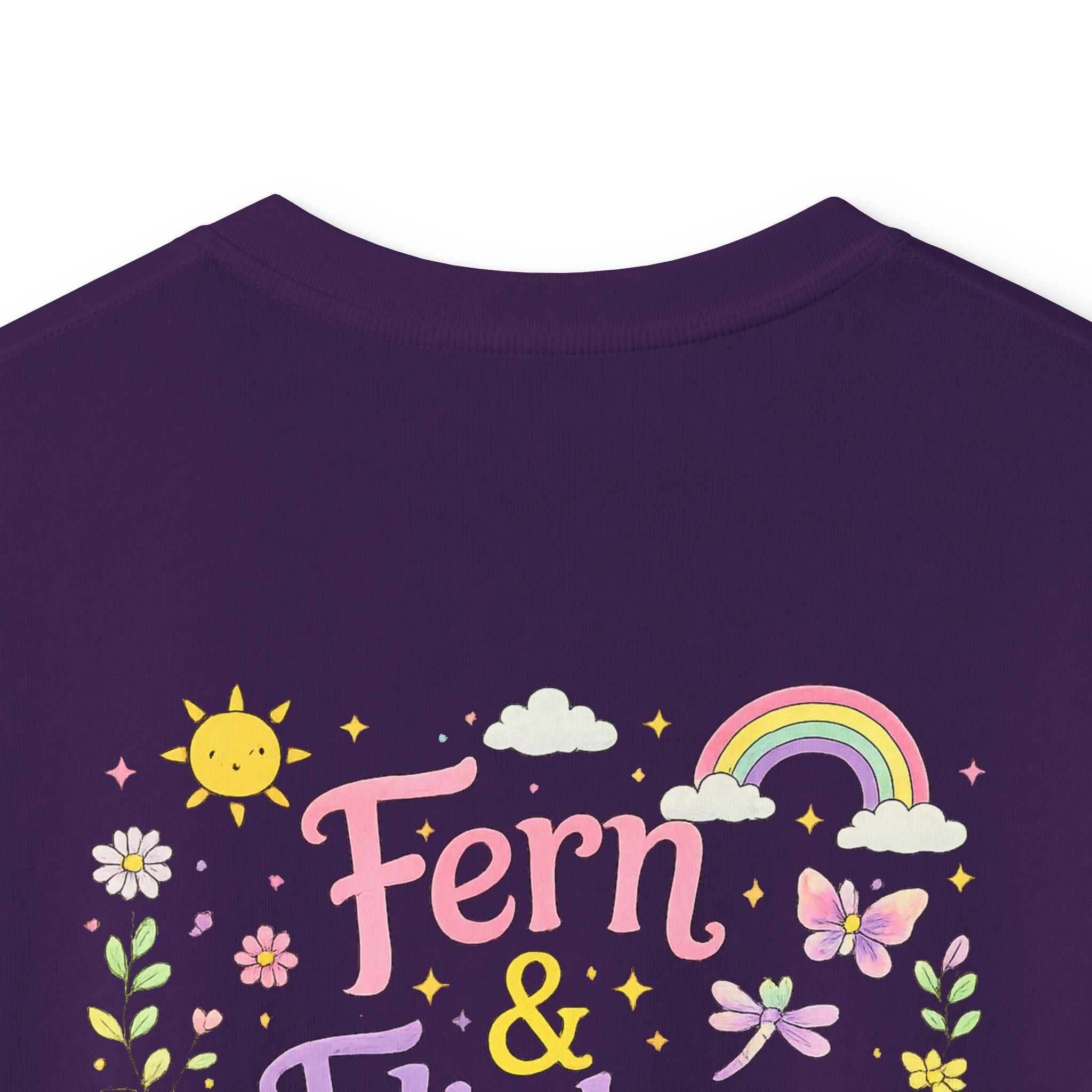 Kids Tee - "Fern & Flicker" Camping Nature Graphic Tee for Girls (Pastel Adventure, Deer & Campfire)