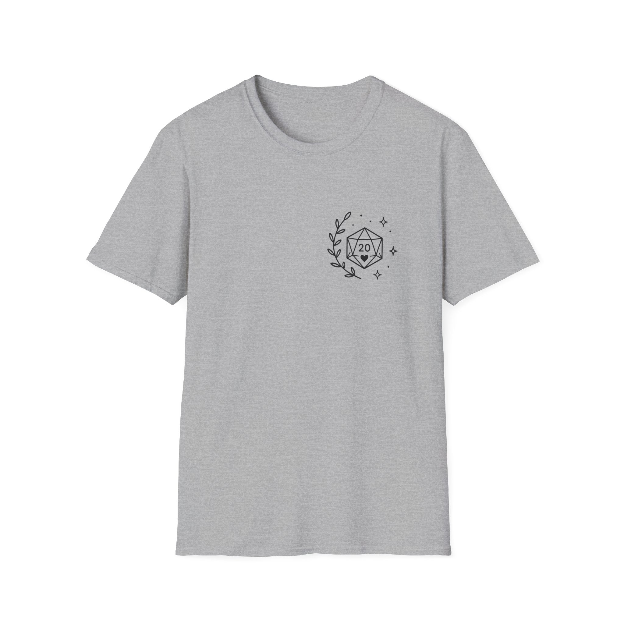 D20 Minimalist Dice T-Shirt — Comfy Nerdy Moms Club Graphic Tee