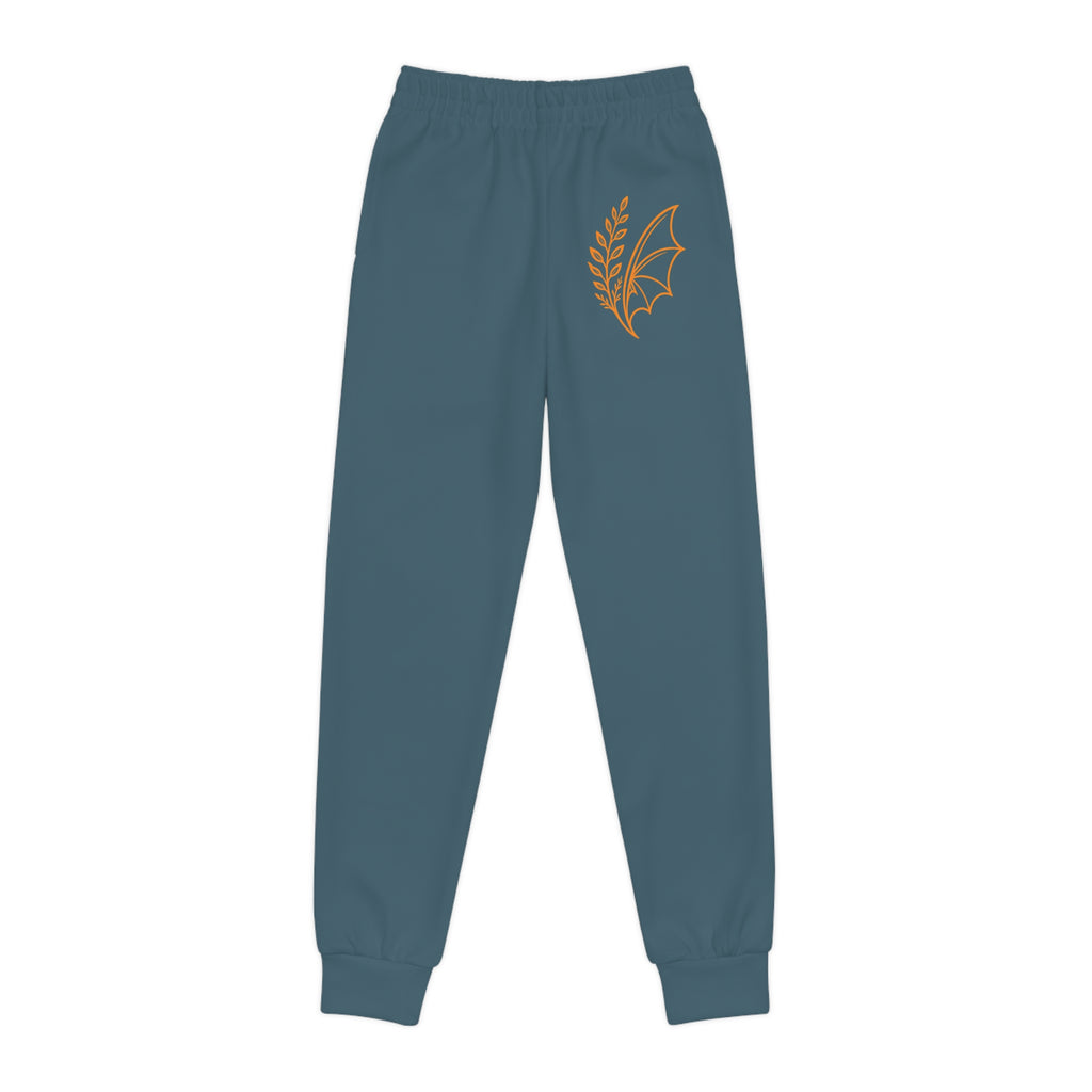 Fern & Flicker Boys Sweatpants — Orange Dragon Wing and Laurel Graphic Sweatpants for Kids