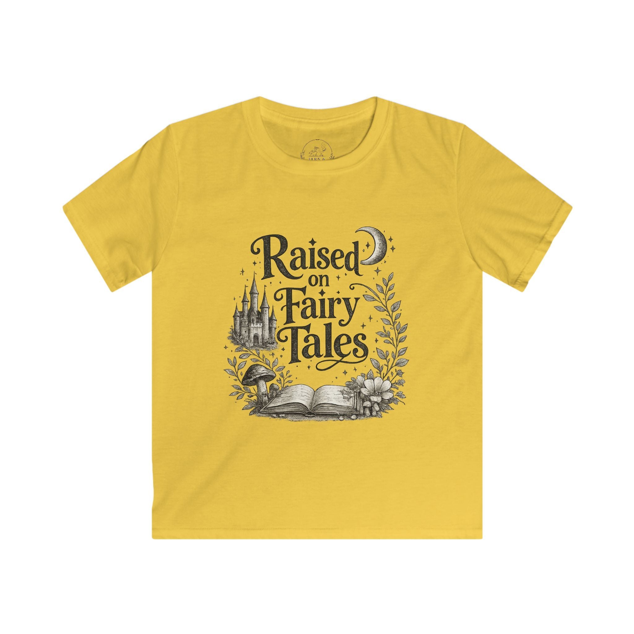 Kids T-Shirt — "Raised on Fairy Tales" Storybook Graphic