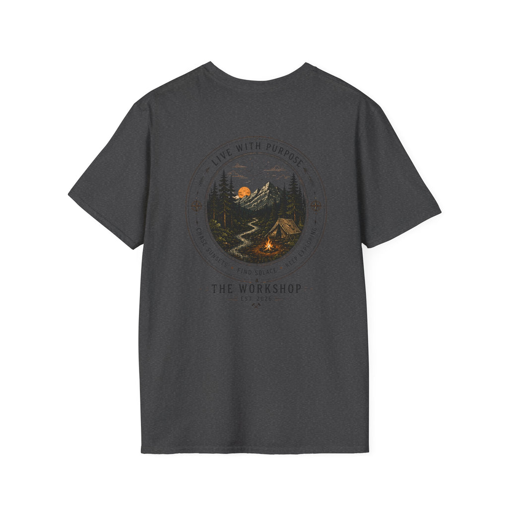 Live With Purpose Anvil T‑Shirt — 'The Workshop' Est. 2026 Rustic Tool Logo