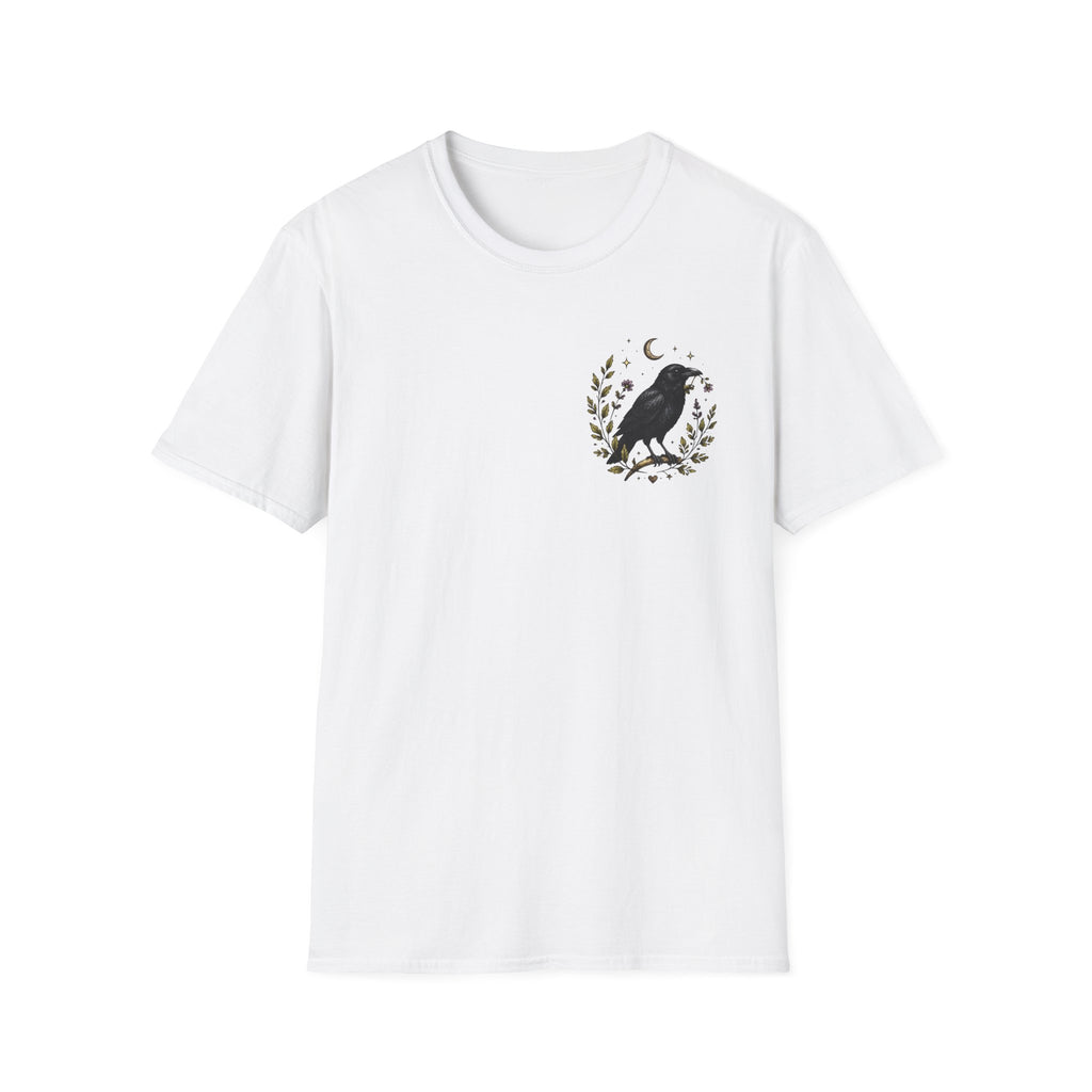 Raven Moon Tee — Minimal Vintage Crow Graphic T-Shirt