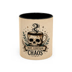 May Contain Chaos Coffee Mug — Skull Coffee Cup Accent