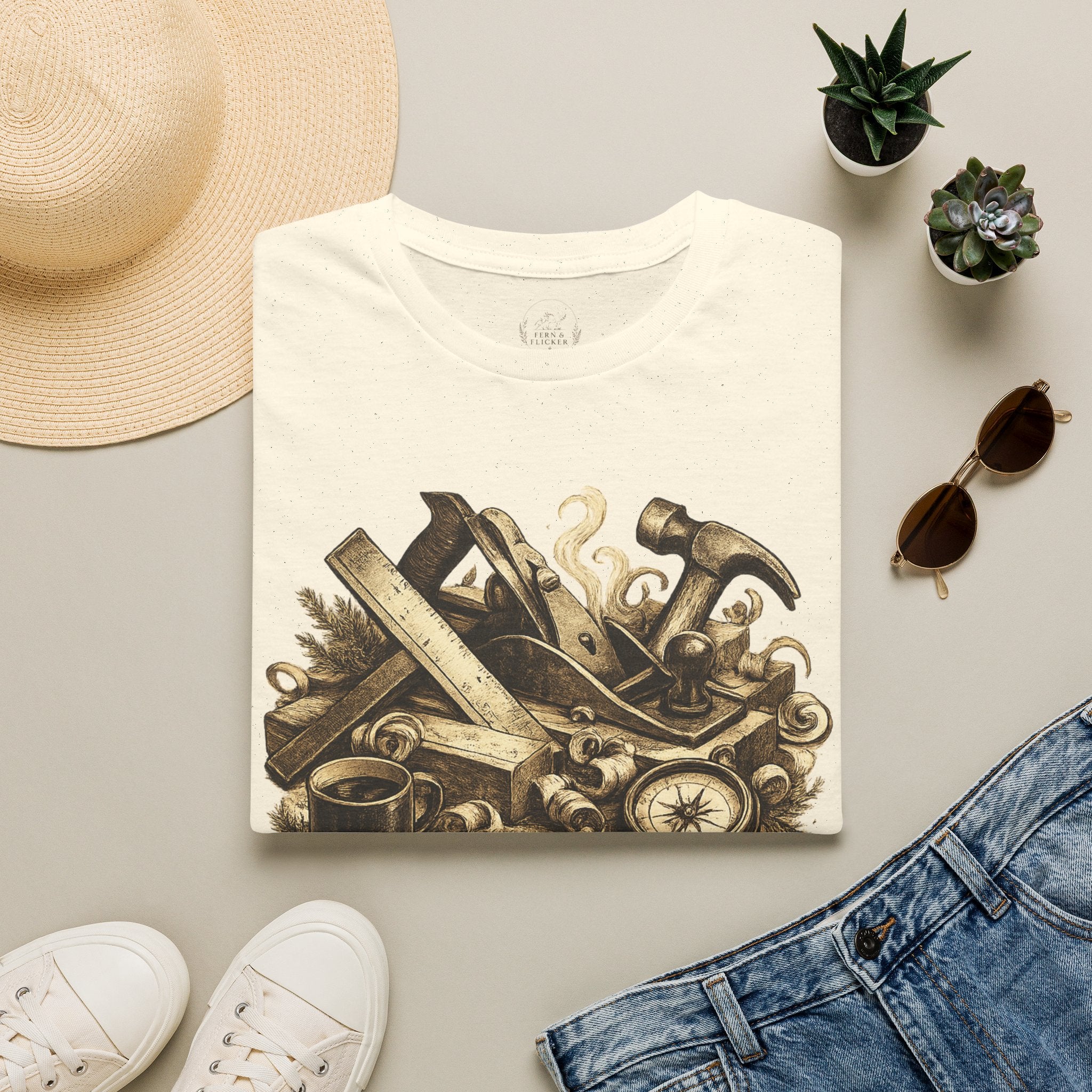 T-Shirt — Vintage Carpenter Tools 'Character' Workshop Tee