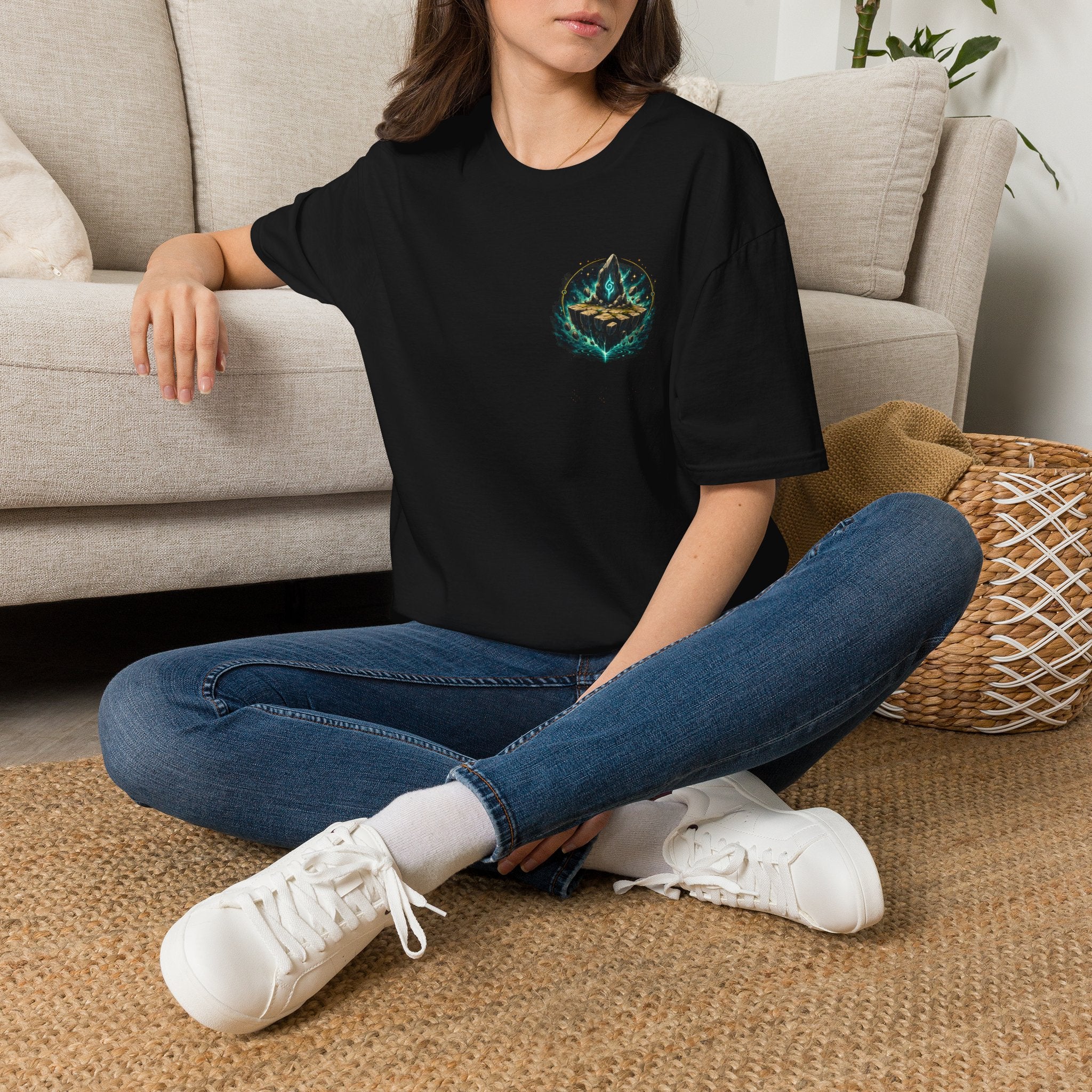 Tap Land and Cry Tee — Floating Island Colorful Graphic T-Shirt