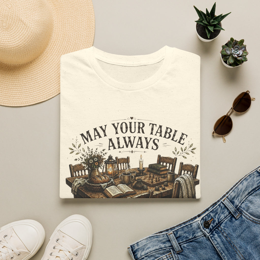 T-Shirt — "May Your Table Always Have Room For One More" Vintage Family Dinner Tee