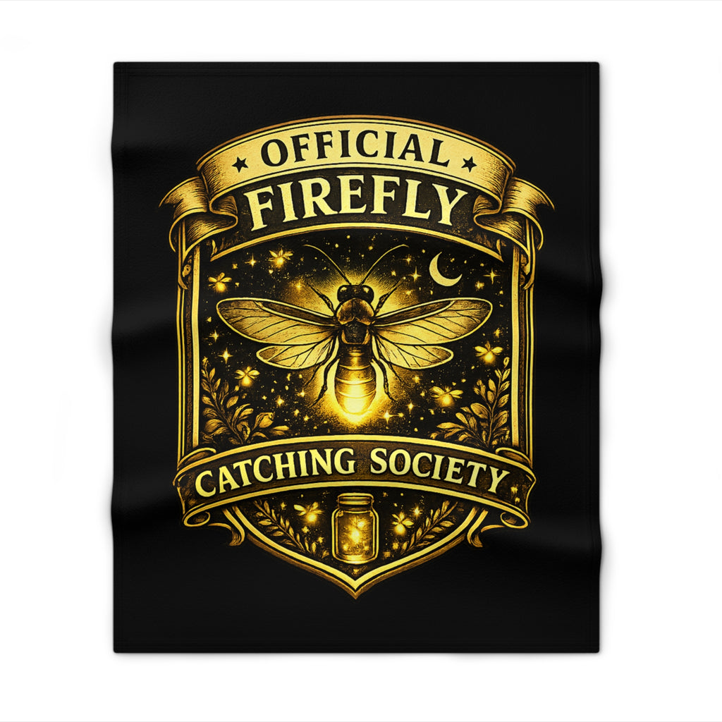 Official Firefly Catching Society Throw Blanket — Golden Insect Nightlight Design