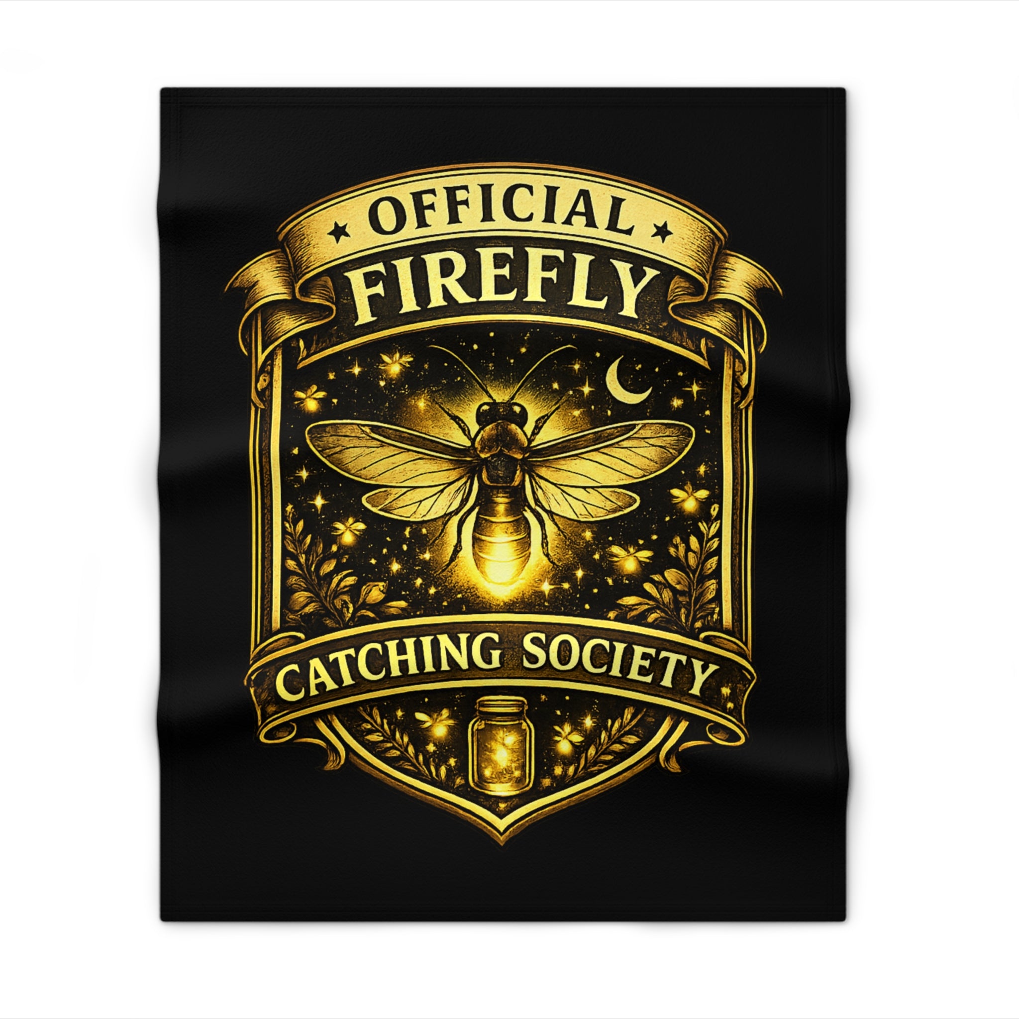 Official Firefly Catching Society Throw Blanket — Golden Insect Nightlight Design