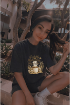 Coffee T‑Shirt — "Probably Reheating My Coffee" Cozy Floral Mug Tee